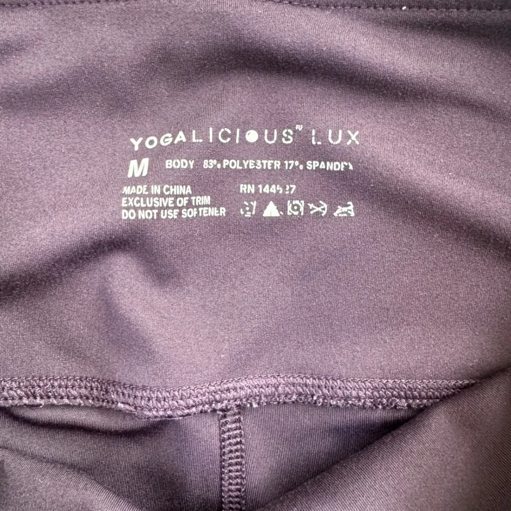 YOGALICIOUS LUX Purple‎ Leggings Athleisure Workout Pants Size Medium